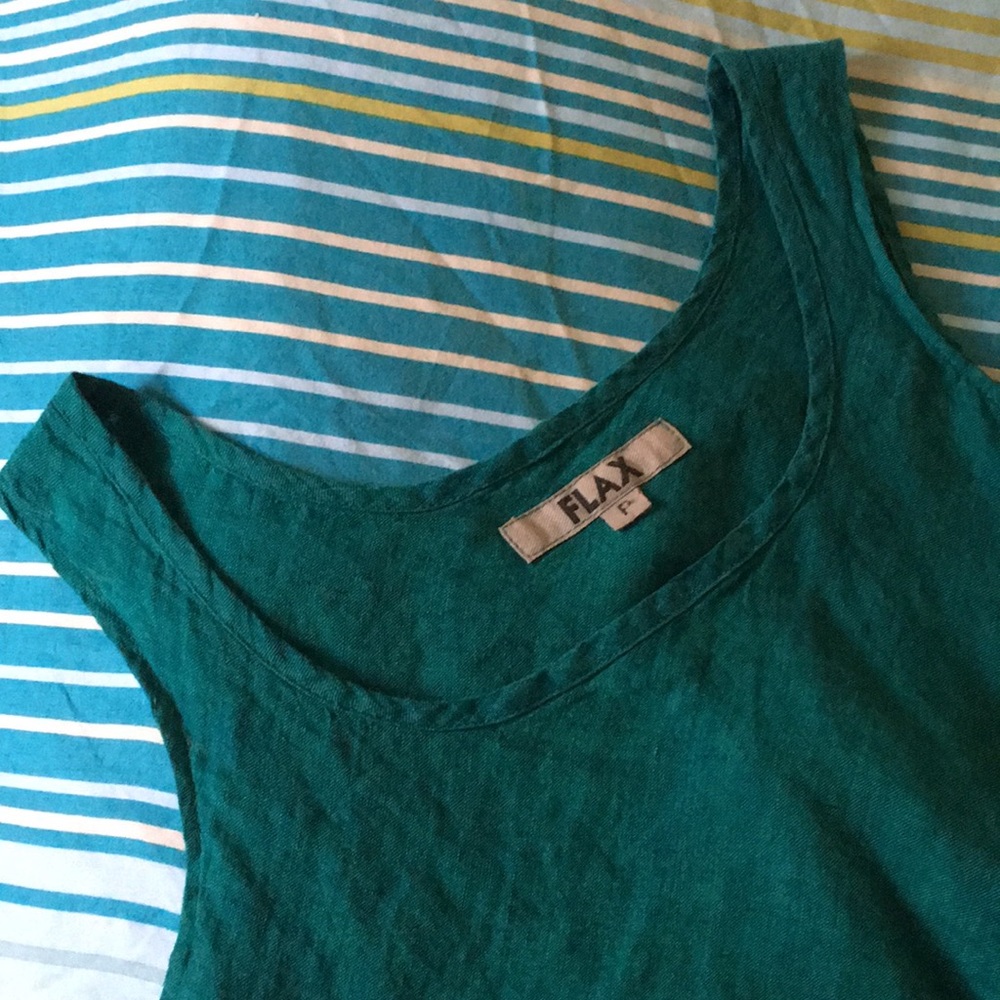 Flax green linen tank top